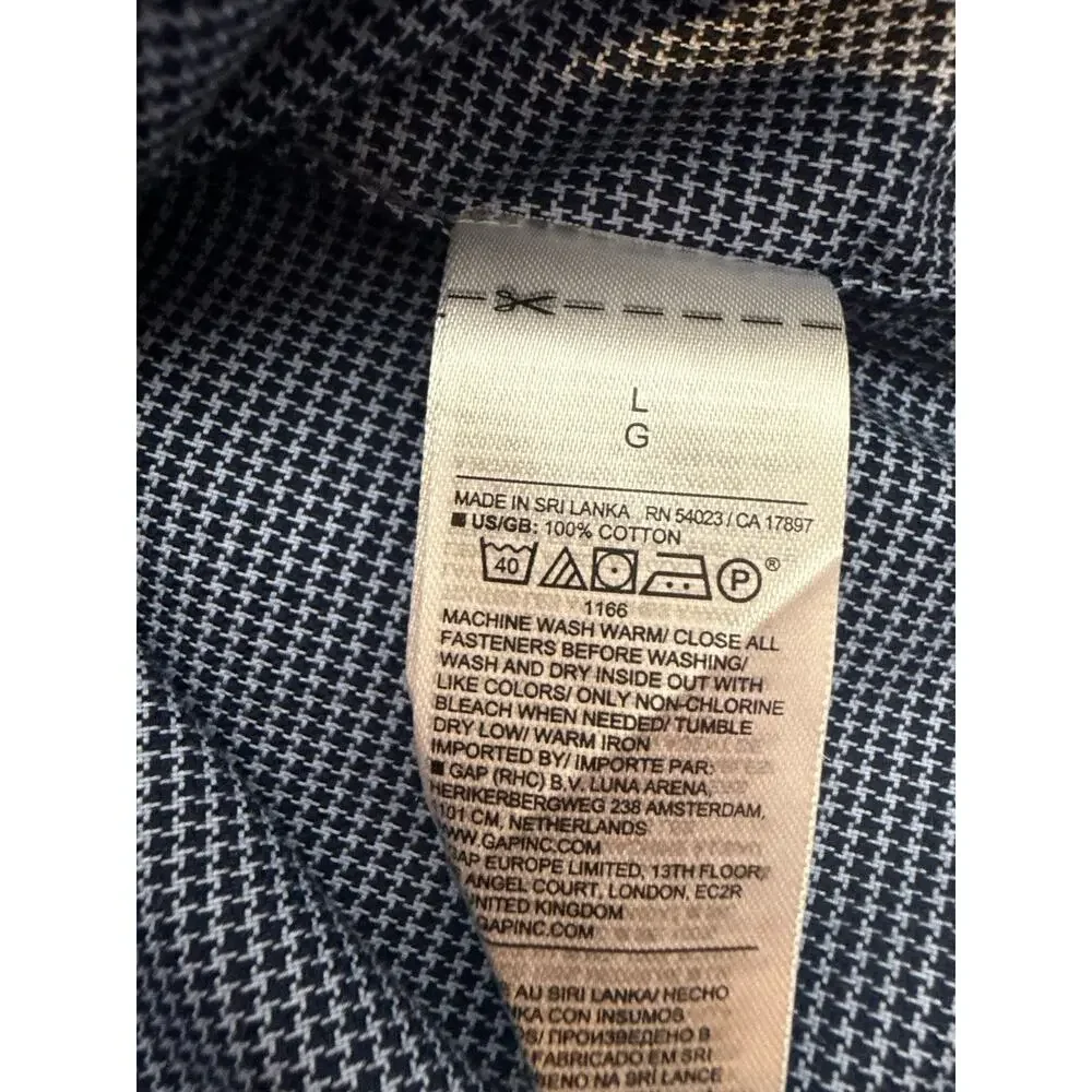 Banana Republic Men's L Houndstooth Cotton Dress Shirt
